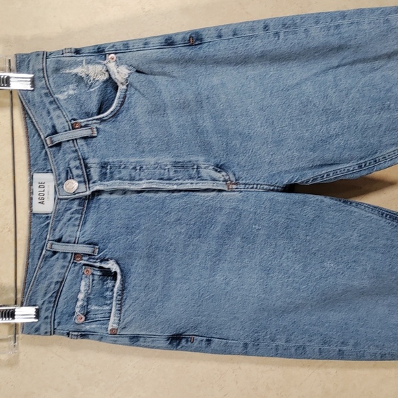 01138 Agolde Los Angeles distressed button front high rise jeans 26 - Picture 2 of 13